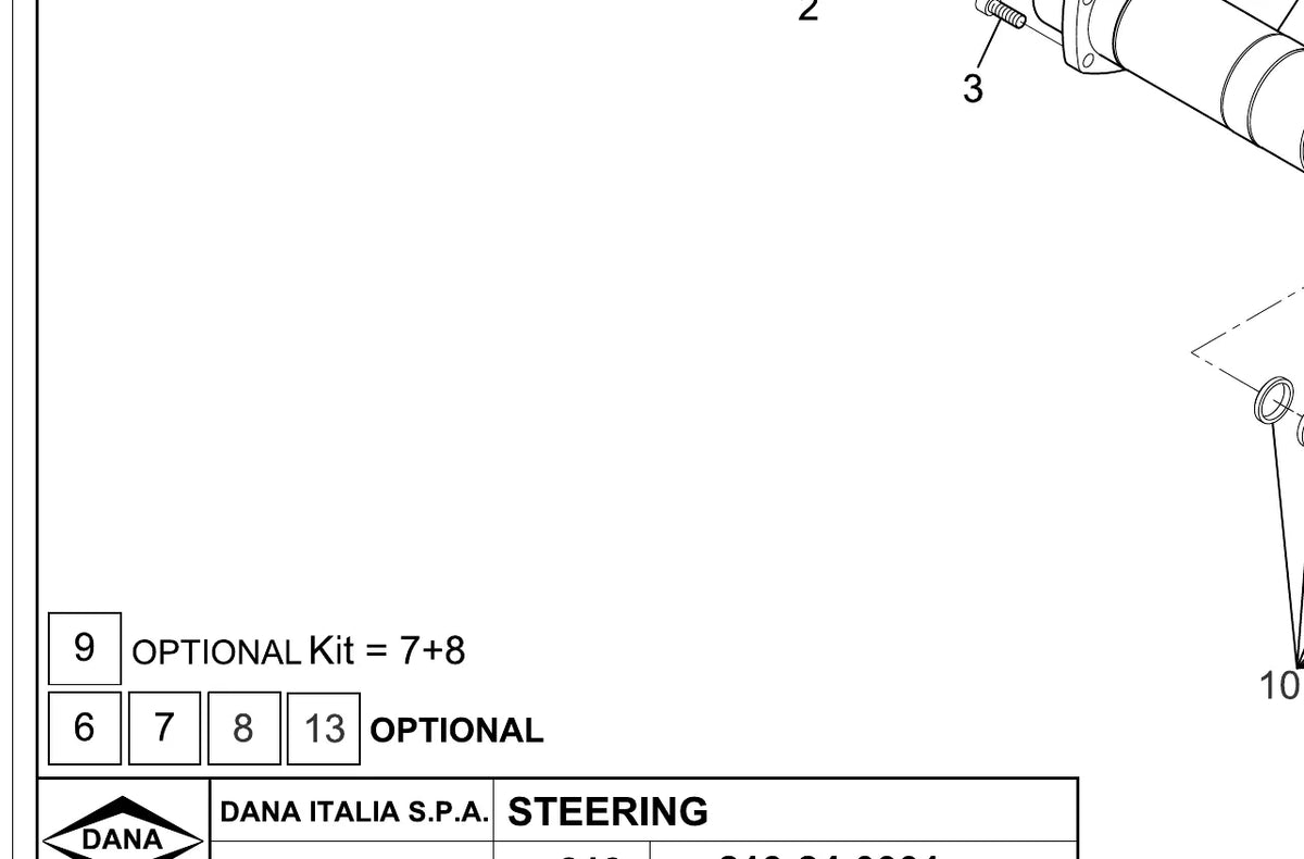 Catálogo de Peças Eixo Dana Spicer 213/186 JCB TBH 550-80 Direcional Epicicloidal — página 2 do documento