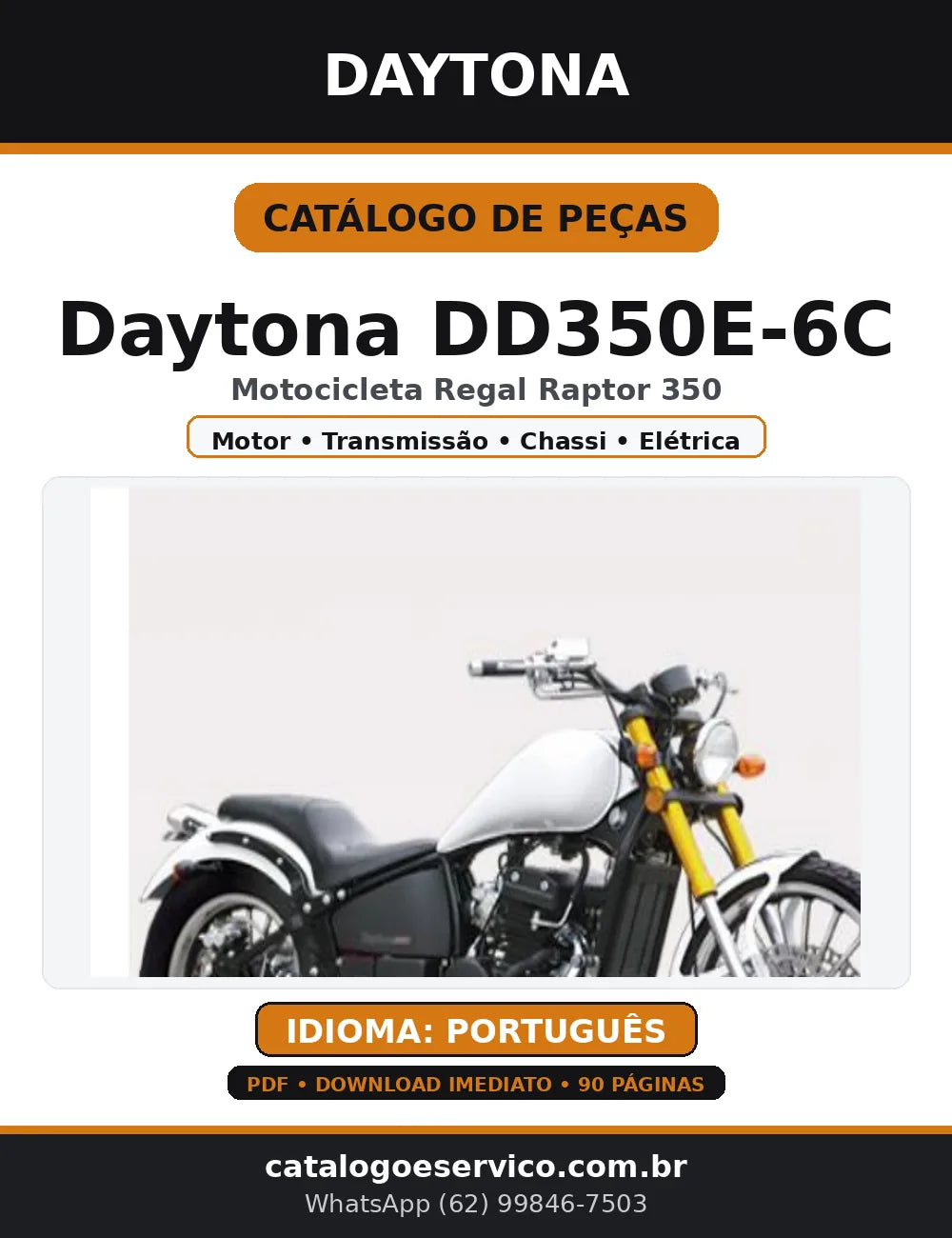 Catálogo de Peças Moto Daytona DD350E-6C (Regal Raptor) — PDF — capa
