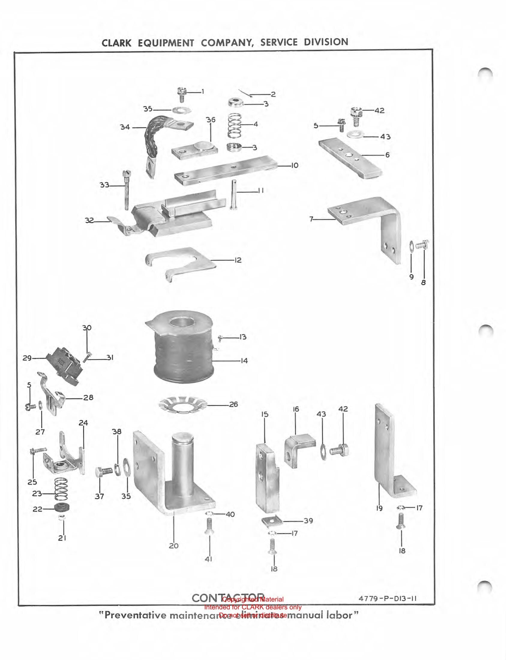 Catálogo de Peças Empilhadeira Clark Electric Clarklift 30-40 (Book X9A) - página interna