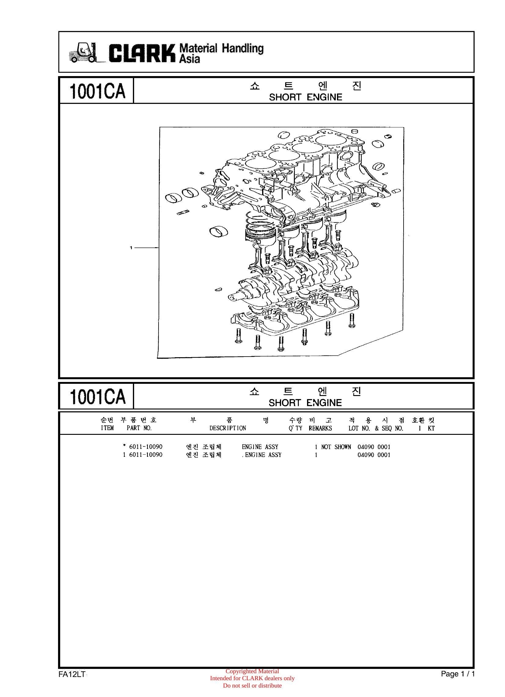 Catálogo de Peças Empilhadeira Clark FX12L / FX15L / FX18L / SF12sL / SF15sL / SF18sL / SF20sL (Serial 12) - página interna