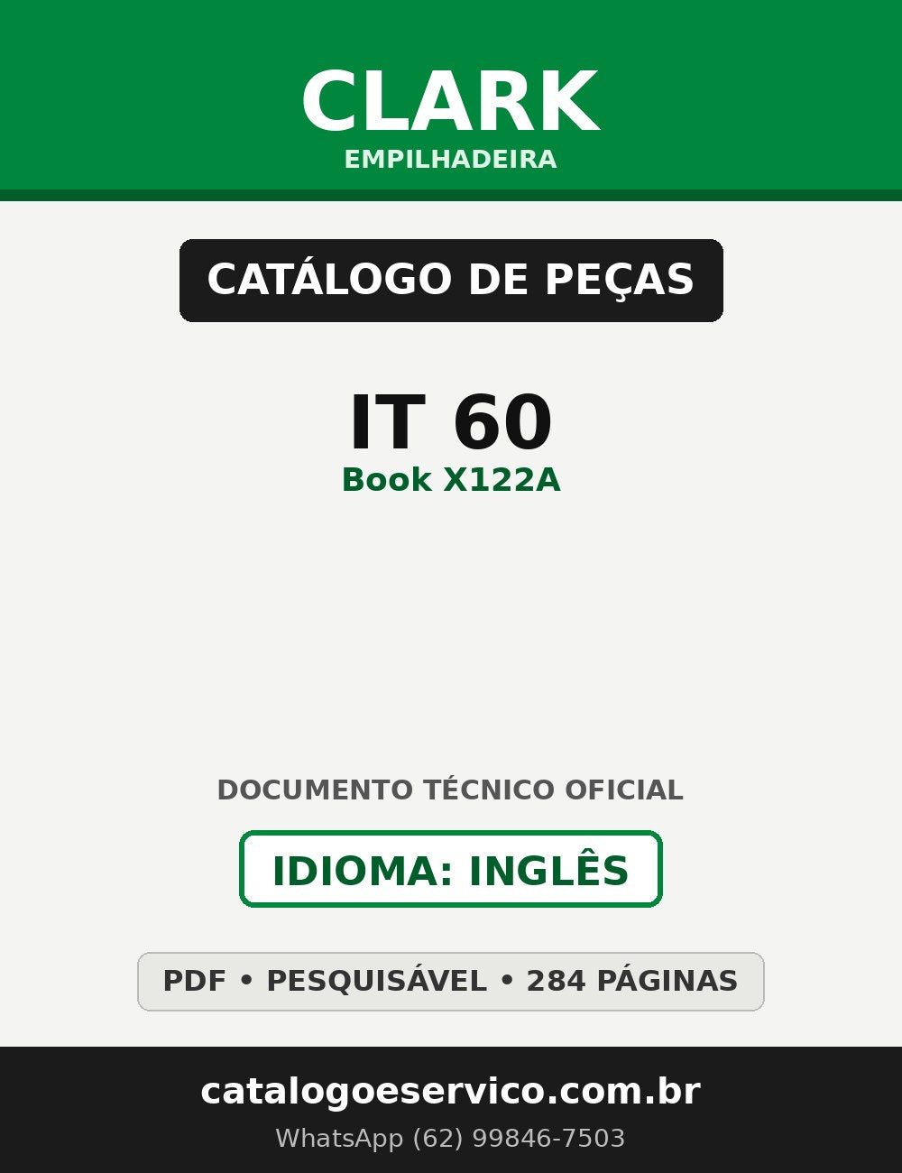 Catálogo de Peças Empilhadeira Clark IT 60 (Book X122A)