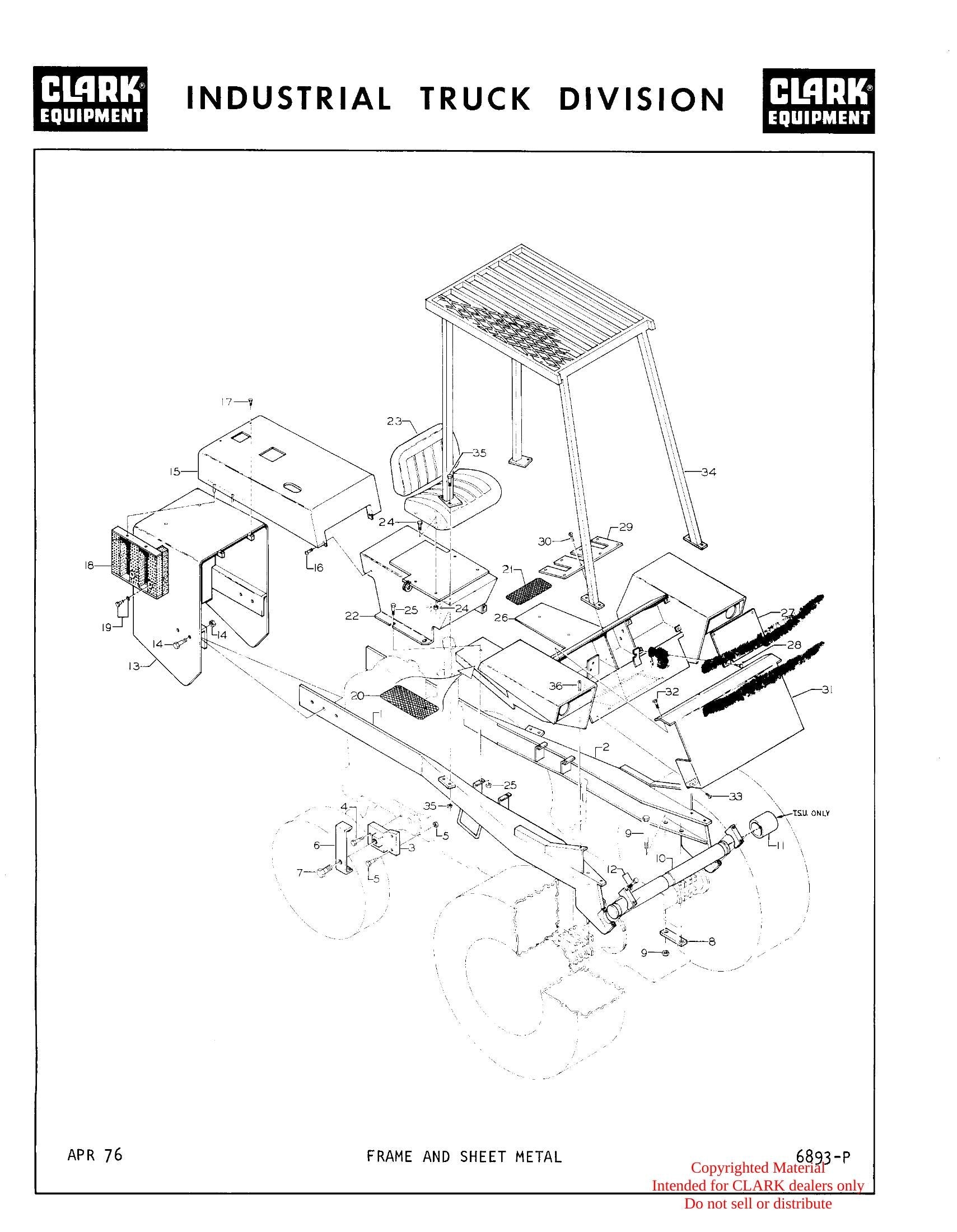 Catálogo de Peças Empilhadeira Clark Utility Truck 40D (Book X-144A) - página interna