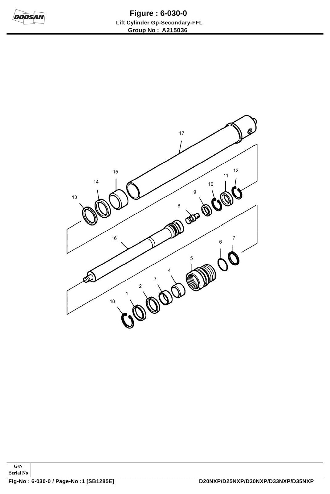 Catálogo de Peças Empilhadeira Doosan — D20/25/30/33/35NXP — imagem 4