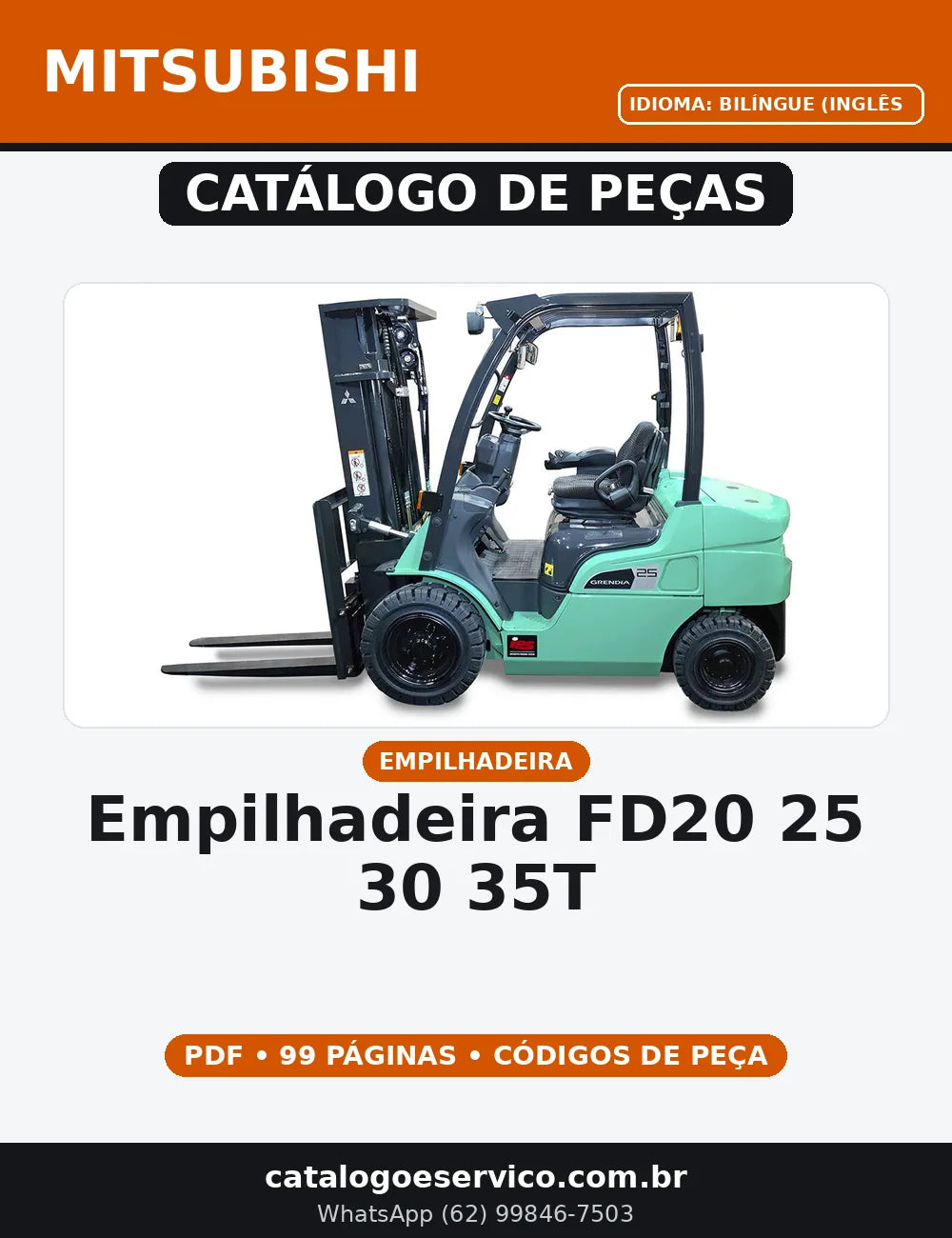 CATALOGO DE PEÇAS EMPILHADEIRA FD20-25-30-35T MITSUBISHI — capa do catálogo de peças