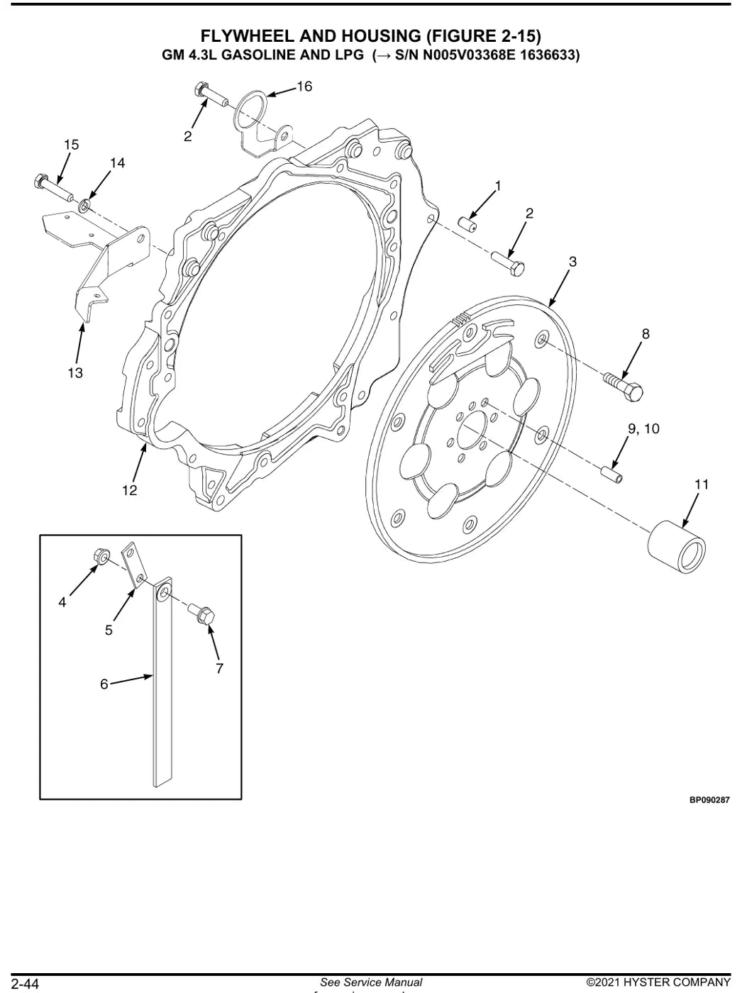 Detalhe de componentes ilustrados no Catálogo de Peças Hyster H80FT a H120FT (N005)