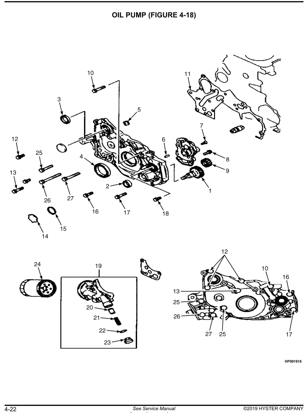 Conjunto ilustrado com números de peça originais — Hyster H2.0UT a H3.5UT (A3C1)