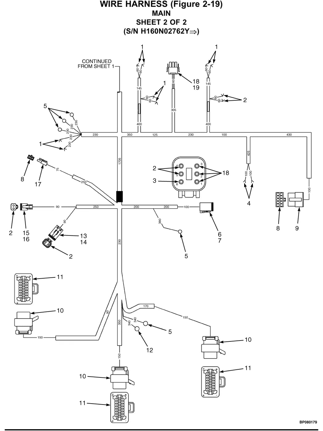 Página com vista explodida e chamadas numeradas — Hyster J30-40XMT2 (H160)