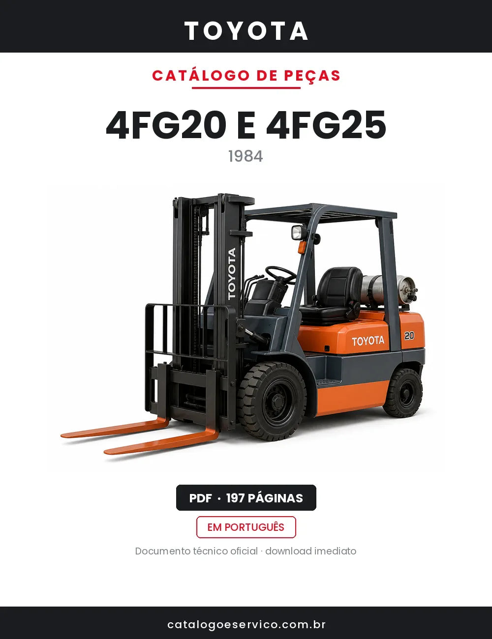 Catálogo de Peças Toyota 4FG20 e 4FG25 — capa