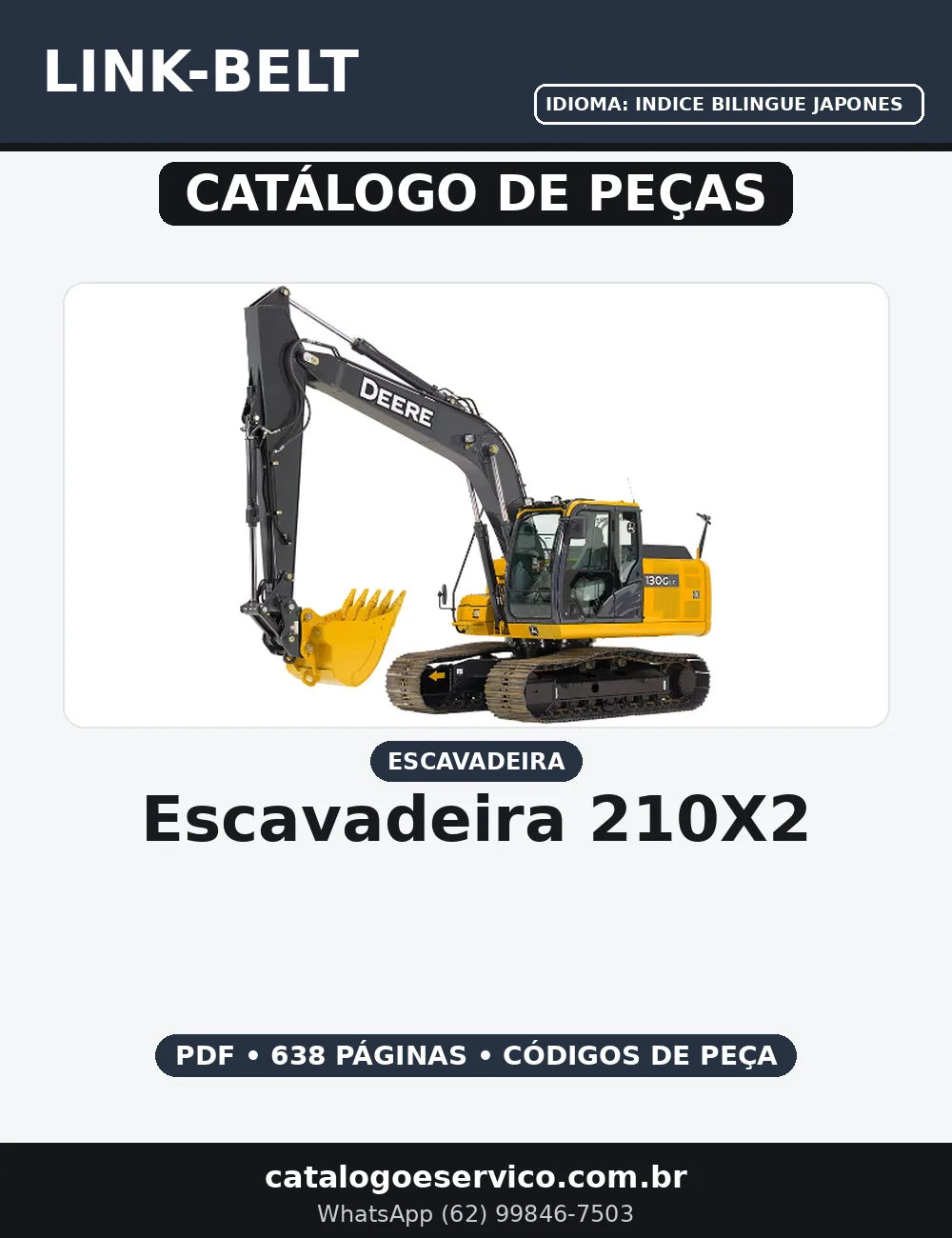 CATALOGO DE PEÇAS ESCAVADEIRA 210X2 LINK~BELT — capa do catálogo de peças