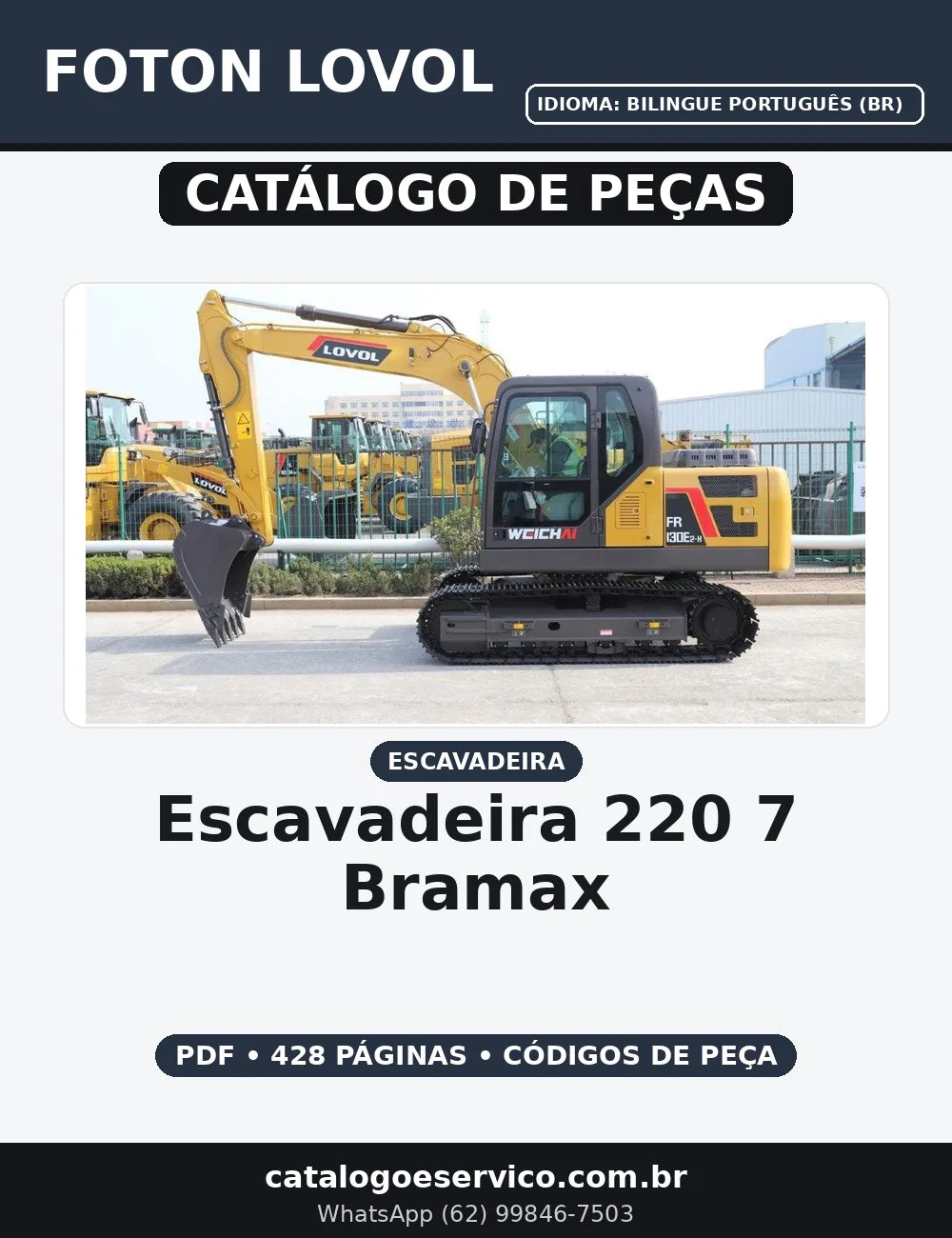CATALOGO DE PEÇAS ESCAVADEIRA 220-7 FOTON LOVOL BRAMAX — capa do catálogo de peças