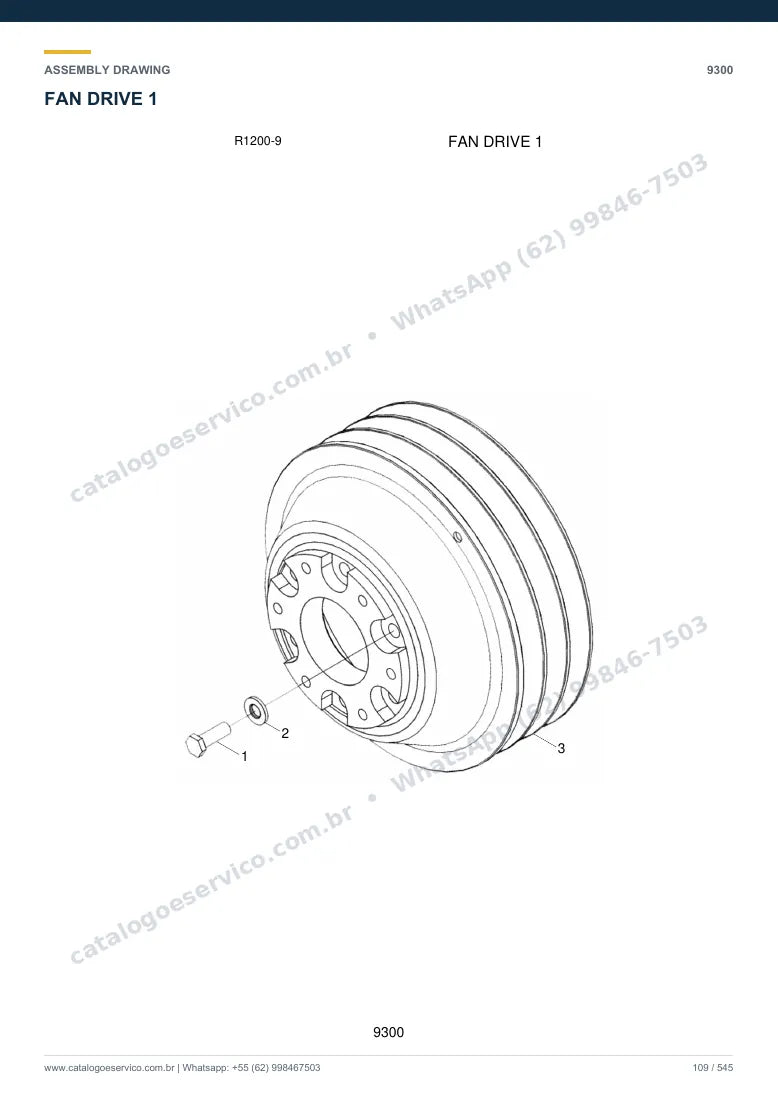 Catálogo de peças Hyundai R1200-9: desenho de montagem — arrefecimento