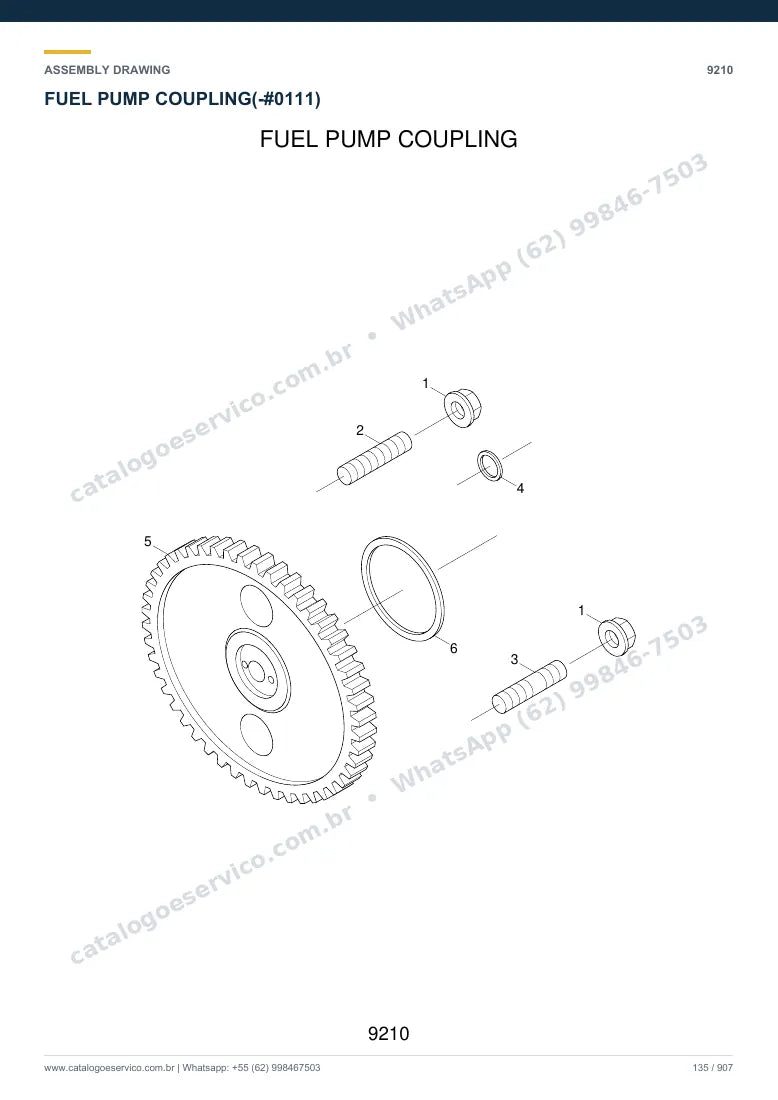 Catálogo de peças Hyundai R290LC-7: desenho de montagem — combustível e injeção