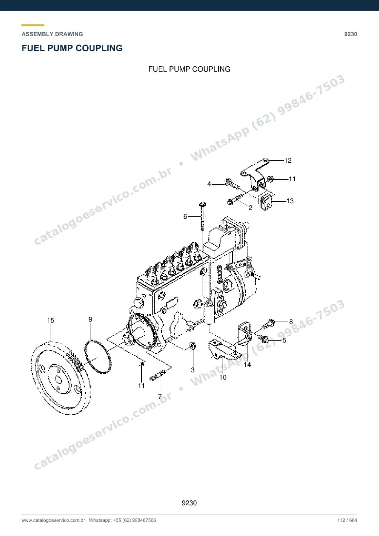 Catálogo de peças Hyundai R305LC-7: desenho de montagem — combustível e injeção