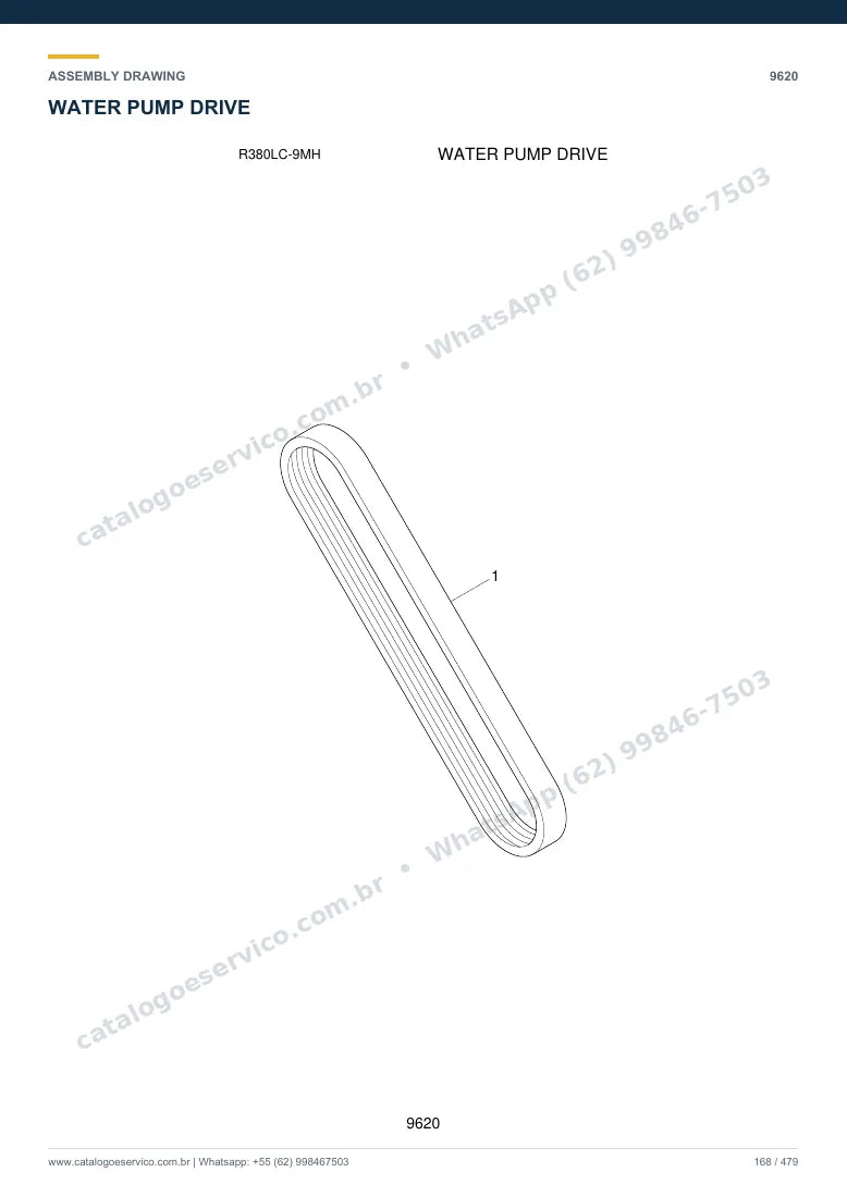 Catálogo de peças Hyundai R380LC-9MH: desenho de montagem — arrefecimento