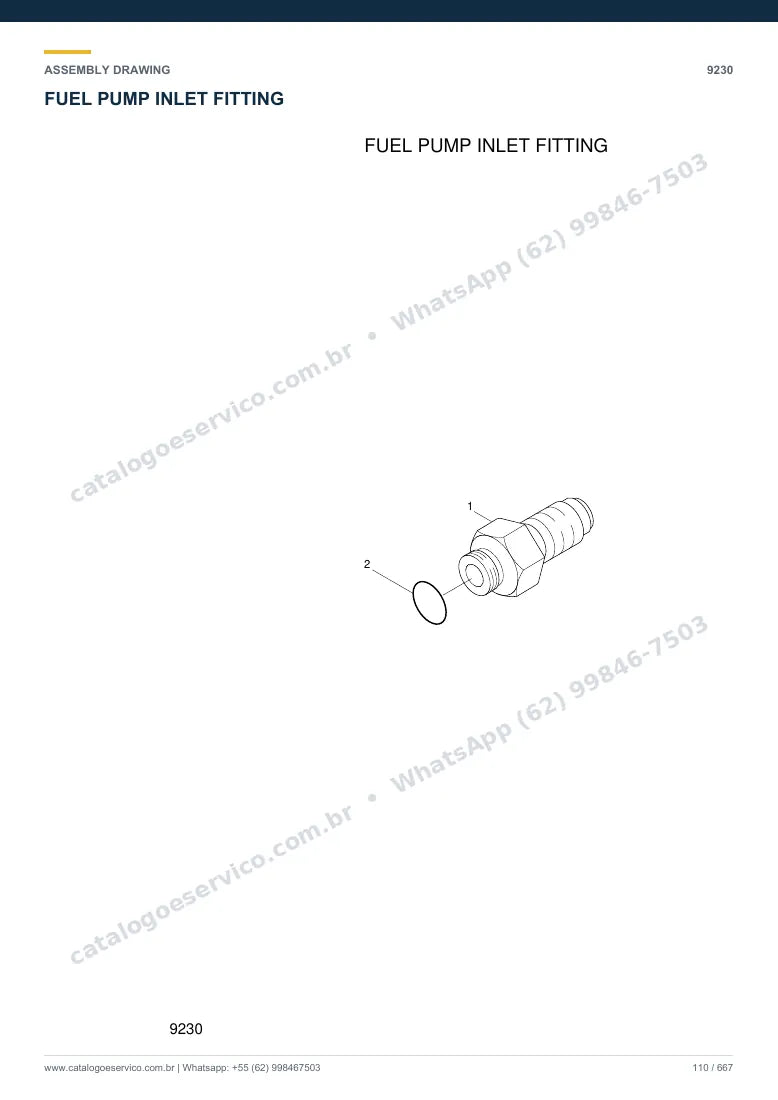 Catálogo de peças Hyundai R450LC-7A: desenho de montagem — combustível e injeção