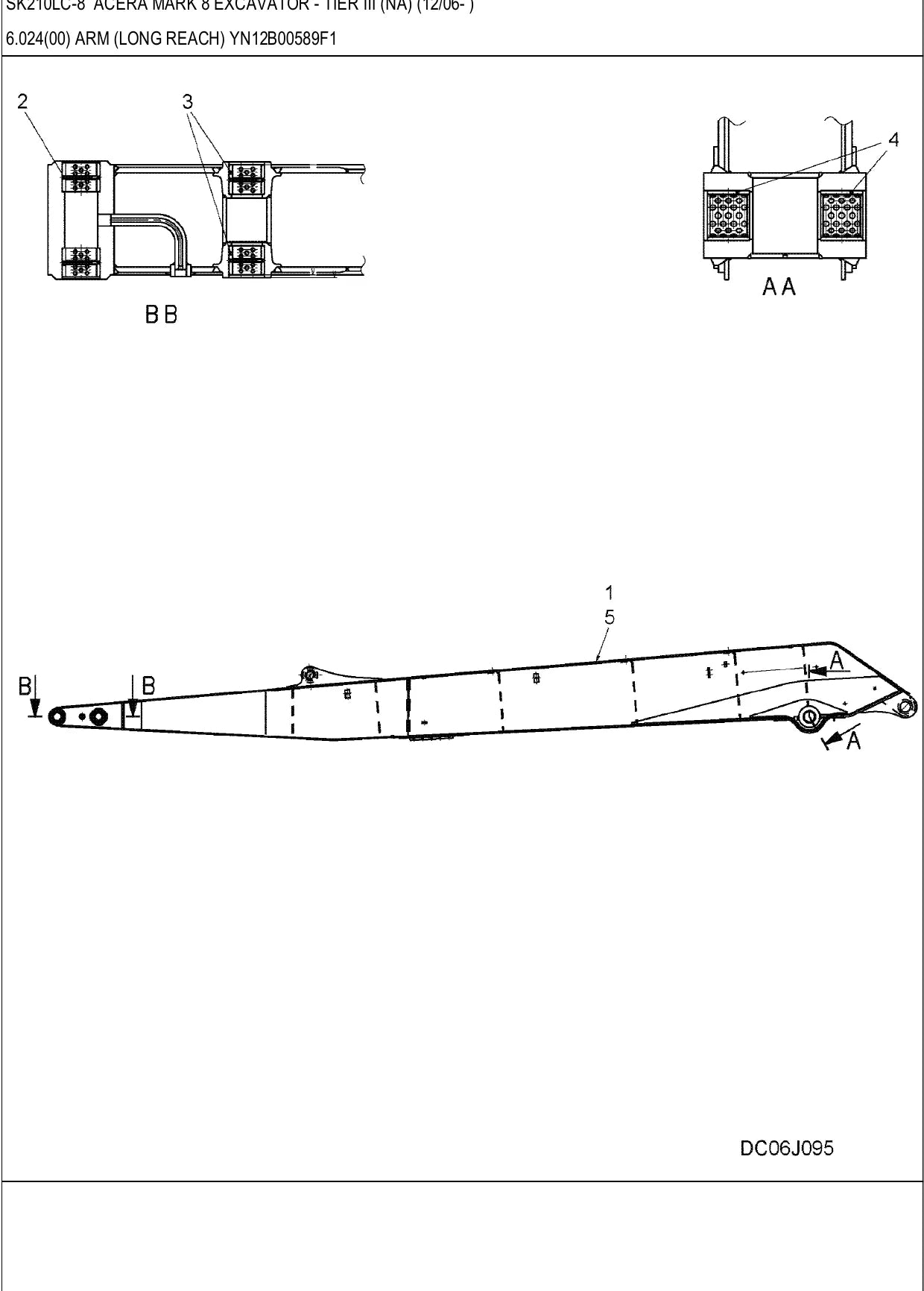 Página interna do Catálogo de Peças Kobelco SK210LC-8 Acera — Escavadeira hidráulica
