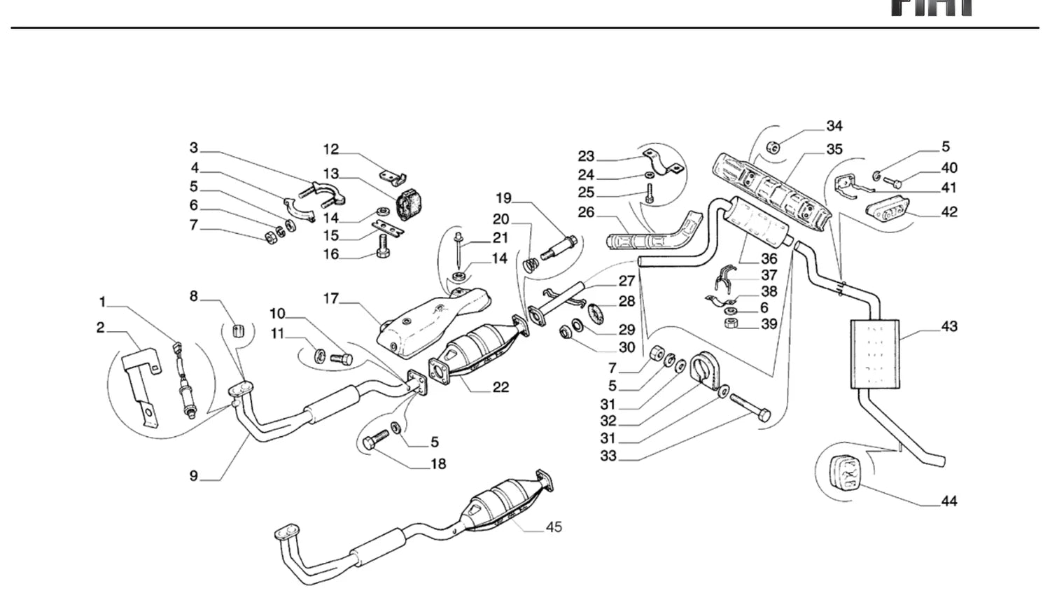 Catálogo de Peças Fiat Mille Smart 4P 1.0 SPI (2000-2001) — vista explodida 3 (pág. 60 do PDF)