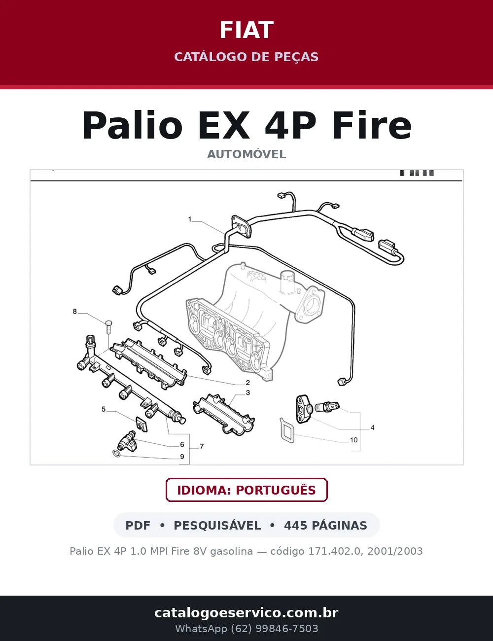 Catálogo de Peças Fiat Palio EX 4P 1.0 Fire (2001-2003) — capa