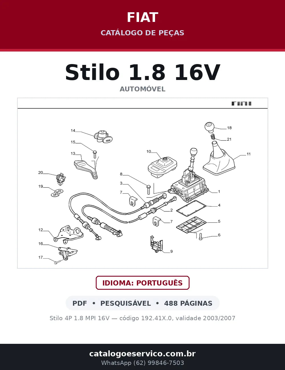 Catálogo de Peças Fiat Stilo 1.8 16V (2003-2007) — capa