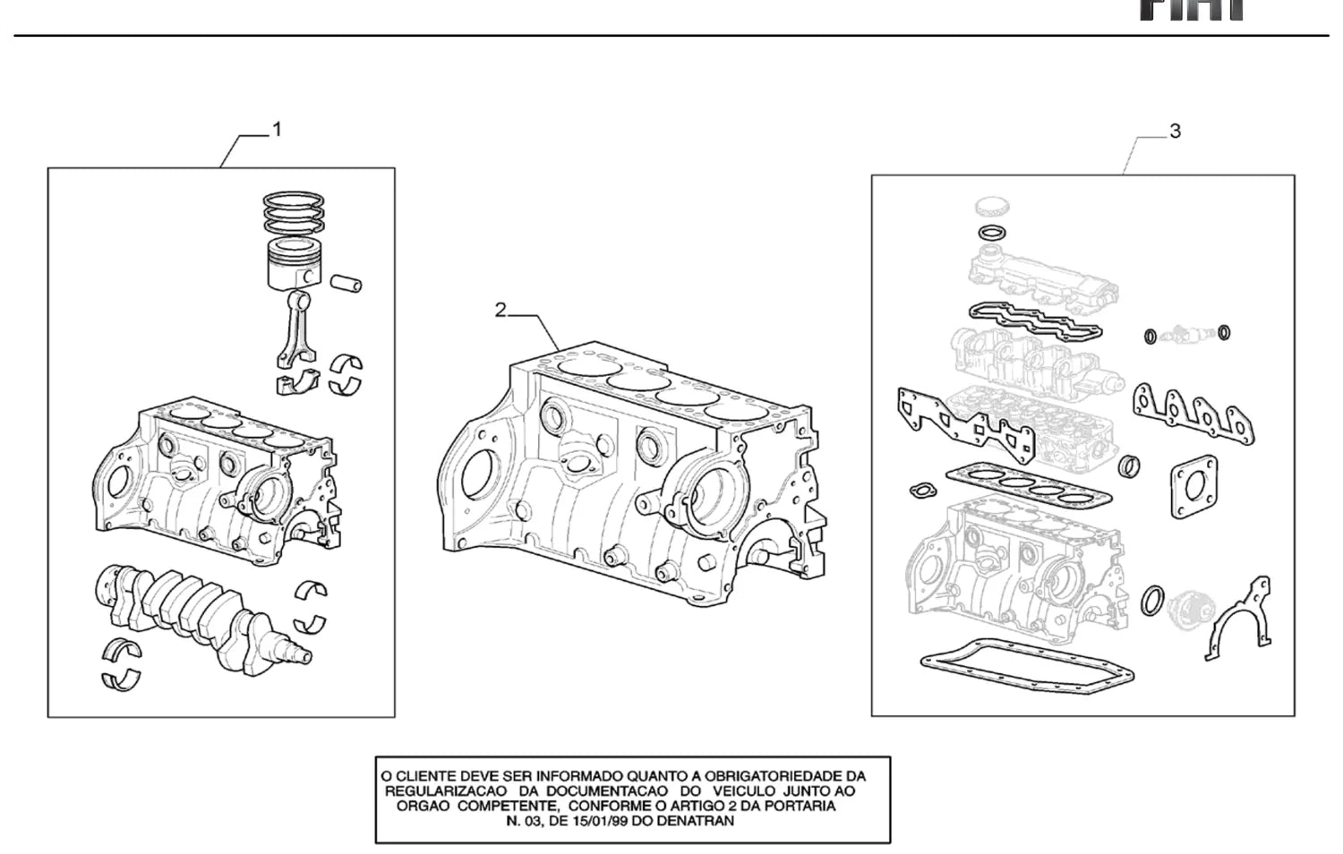Catálogo de Peças Fiat Strada Adventure 1.8 Flex (2007+) — vista explodida 1 (pág. 1 do PDF)