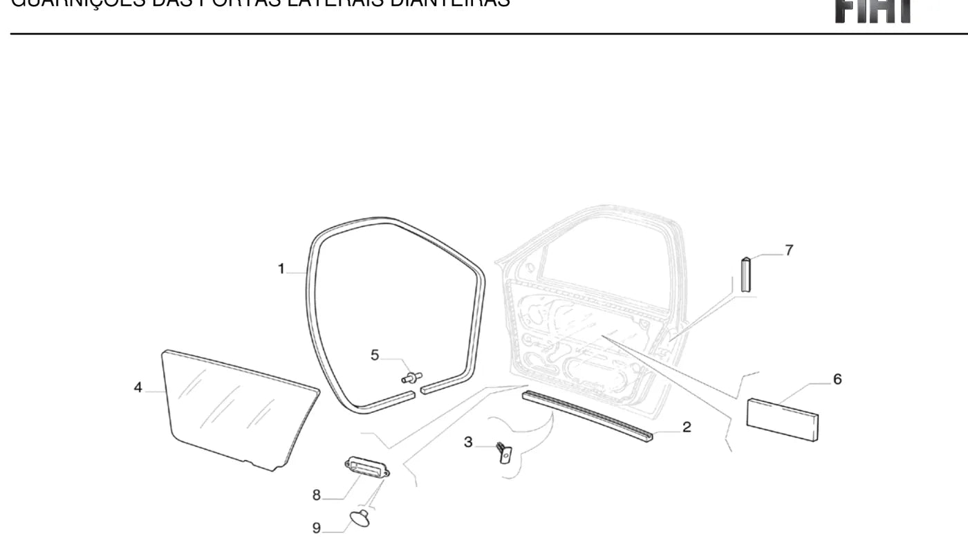Conjunto ilustrado com números de peça originais Fiat — Fiat Strada Working Estendida 1.5 MPI 8V