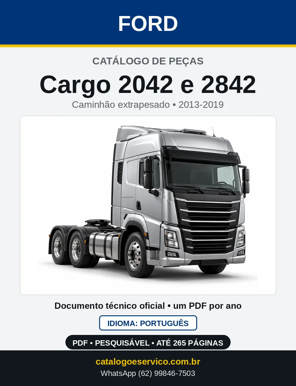 Capa do Catálogo de Peças Ford Cargo 2042 e 2842 2013-2019