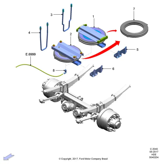 Catálogo de Peças Ford Cargo 2431 6x2 — vista explodida 3