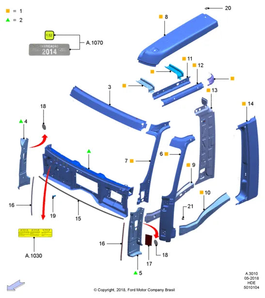 Catálogo de Peças Ford Cargo 3132 6x4 — vista explodida 1