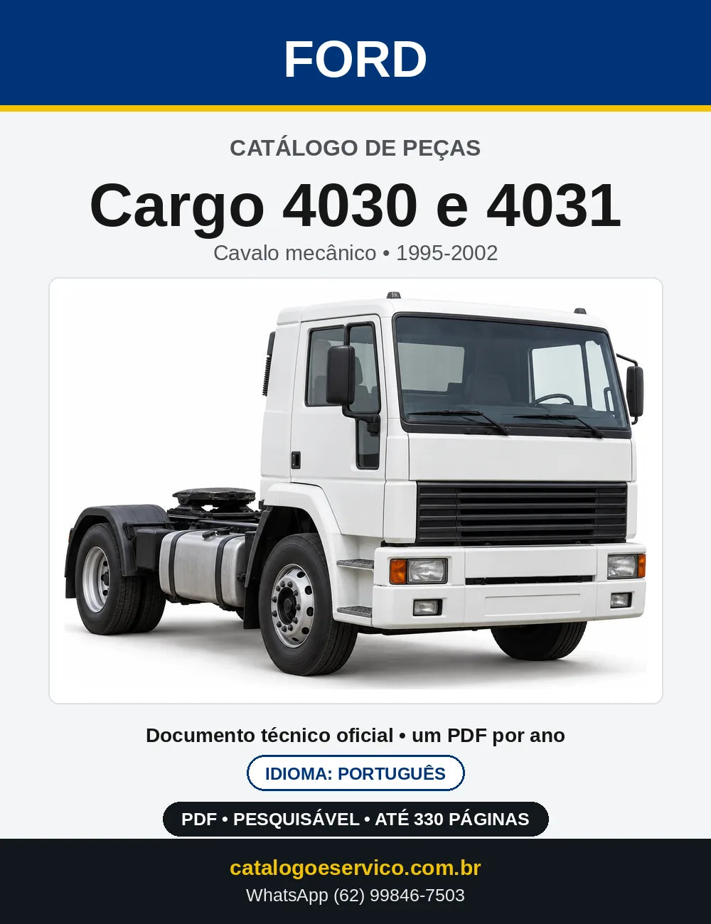 Catálogo de Peças Ford Cargo 4030 e 4031 1995-2002 — capa