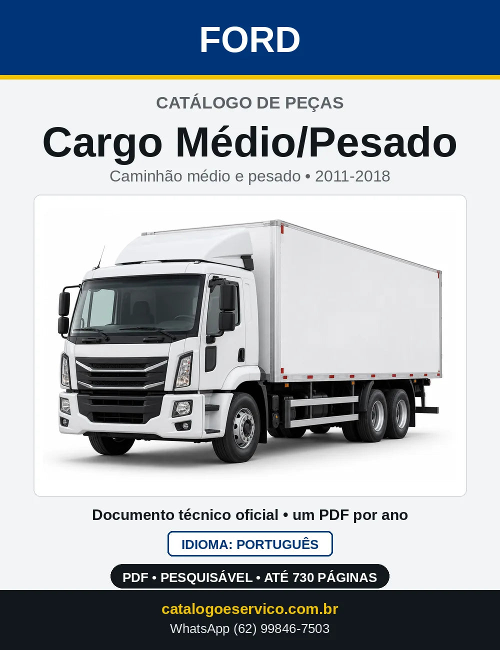 Capa do Catálogo de Peças Ford Cargo Médio/Pesado 2011-2018