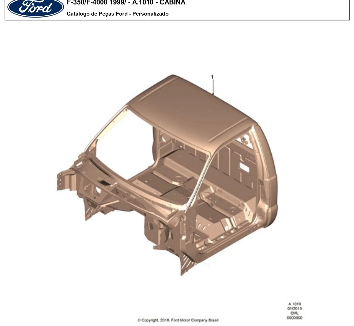 Catálogo de Peças Ford F-350 e F-4000 1999-2012 — vista explodida 1 (pág. 2 do PDF)