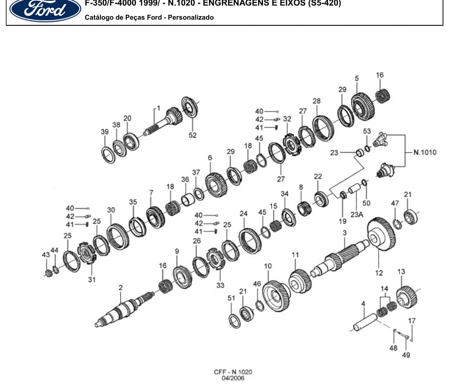 Catálogo de Peças Ford F-350 e F-4000 1999-2012 — vista explodida 3 (pág. 169 do PDF)