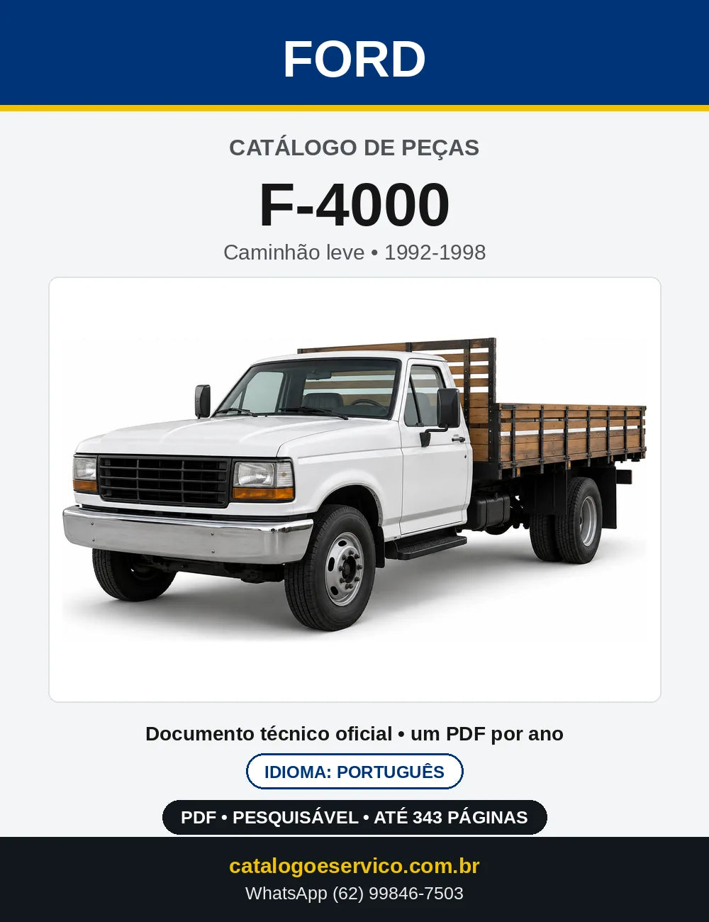 Catálogo de Peças Ford F-4000 1992-1998 — capa