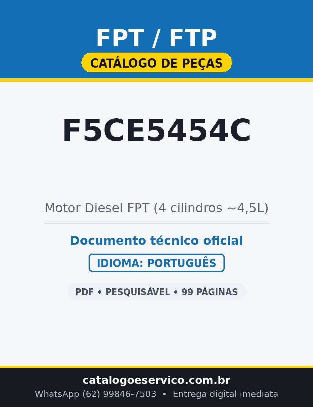Catálogo de Peças Motor FPT F5CE5454C — Motor Diesel