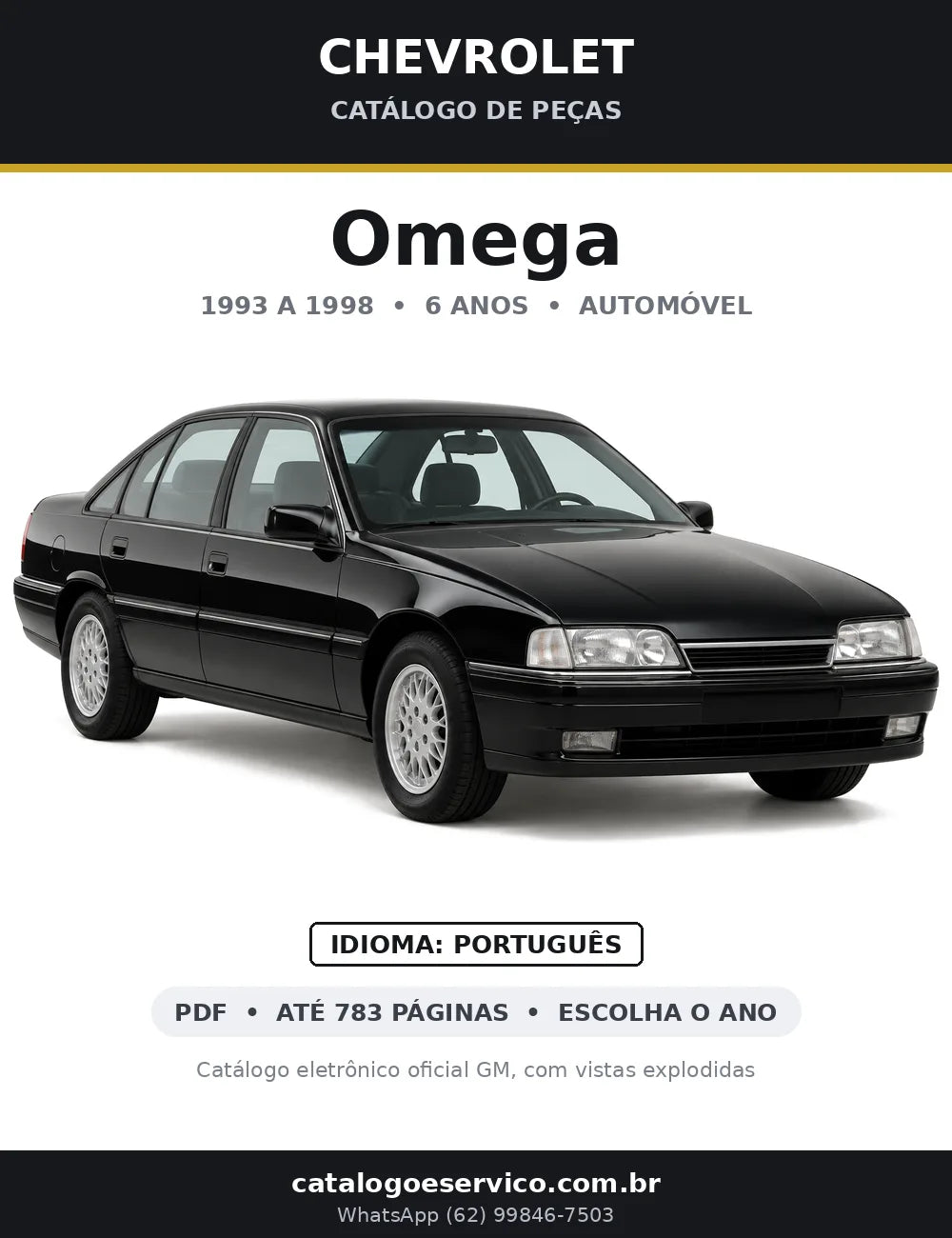 Capa do catálogo de peças Chevrolet Omega 1993 a 1998