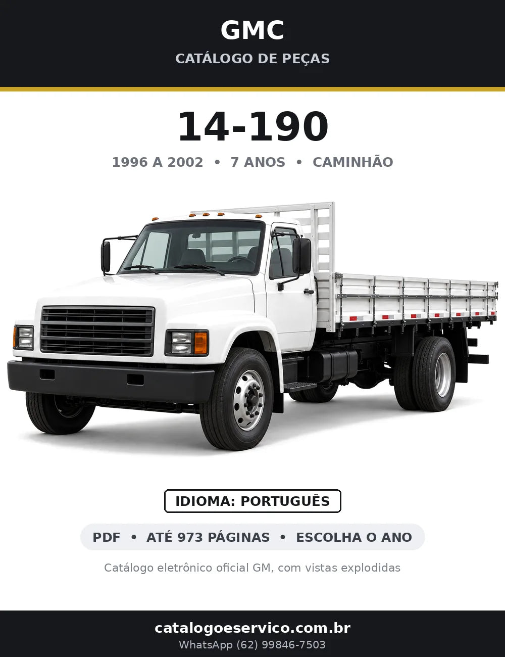 Capa do catálogo de peças GMC 14-190 1996 a 2002