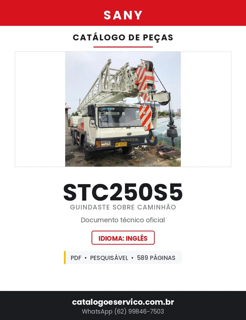 Catálogo de Peças SANY STC250S5 Guindaste sobre Caminhão — 589 Páginas em PDF — capa