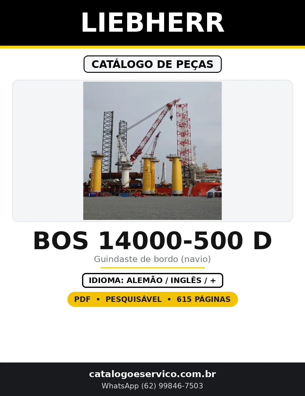 Capa do Catálogo de Peças Liebherr BOS 14000-500 D em PDF com 615 páginas