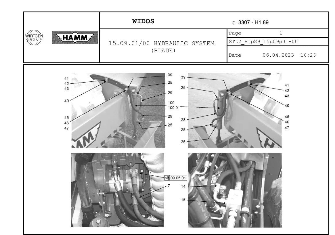 Catálogo de Peças HAMM 3307 — vista interna 1