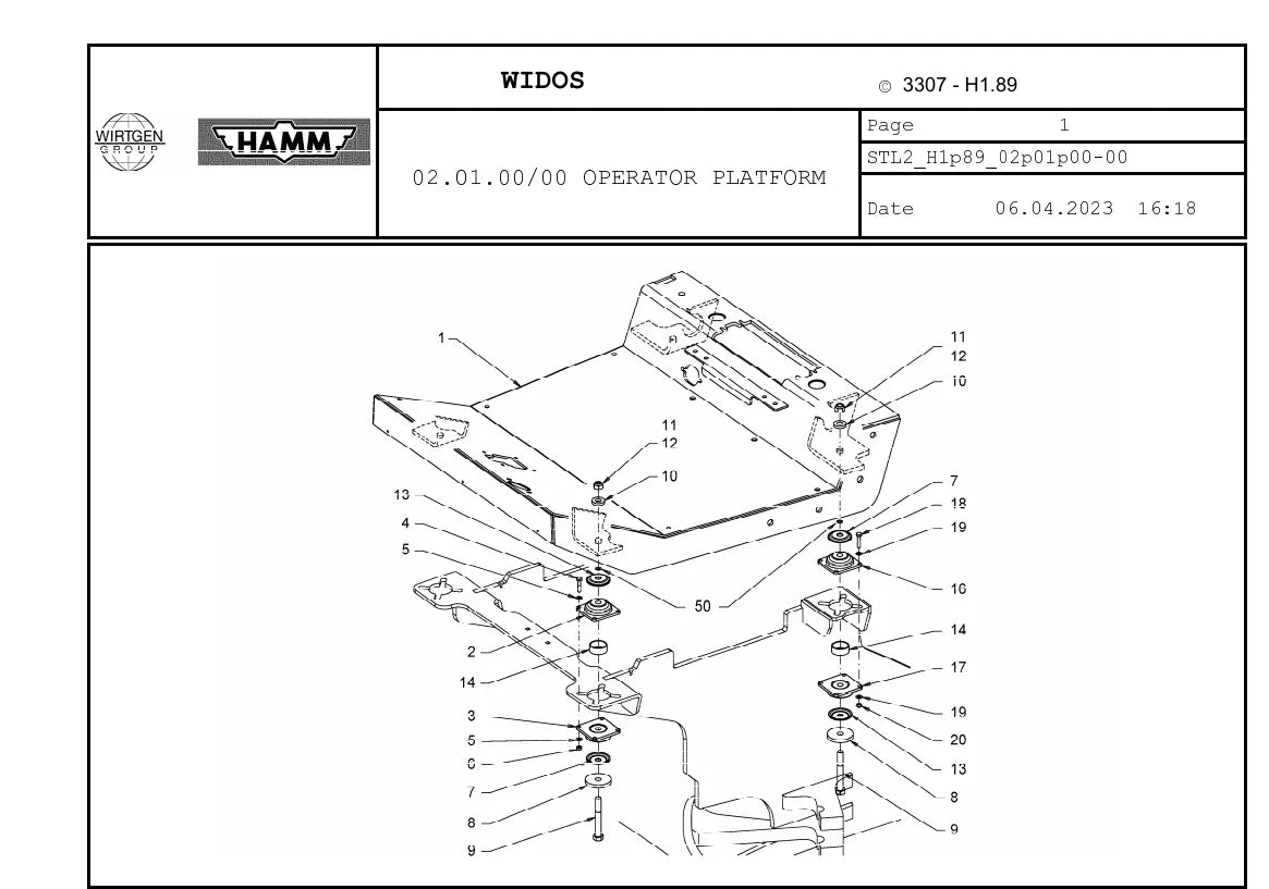 Catálogo de Peças HAMM 3307 — vista interna 4