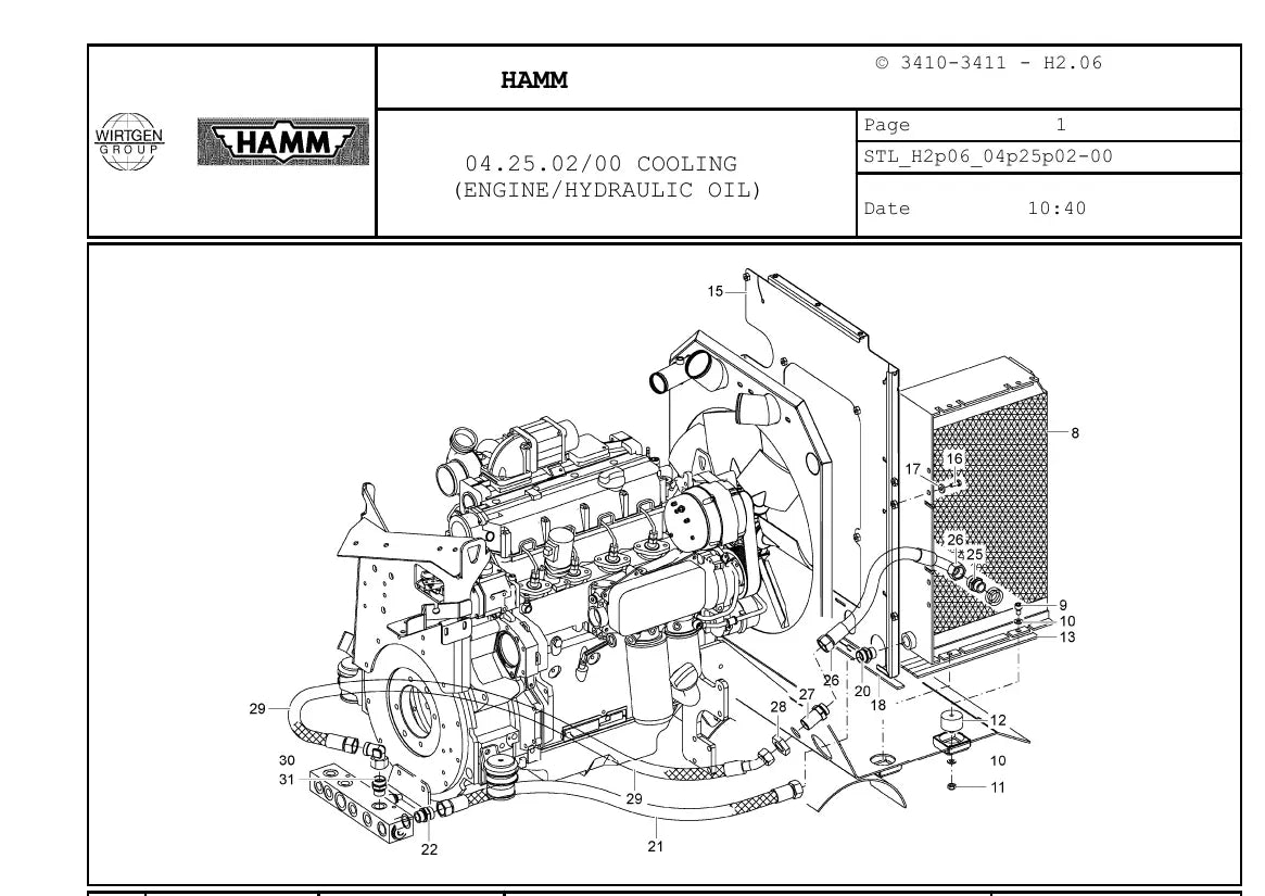 Catálogo de Peças HAMM 3410 / 3411 — vista interna 2