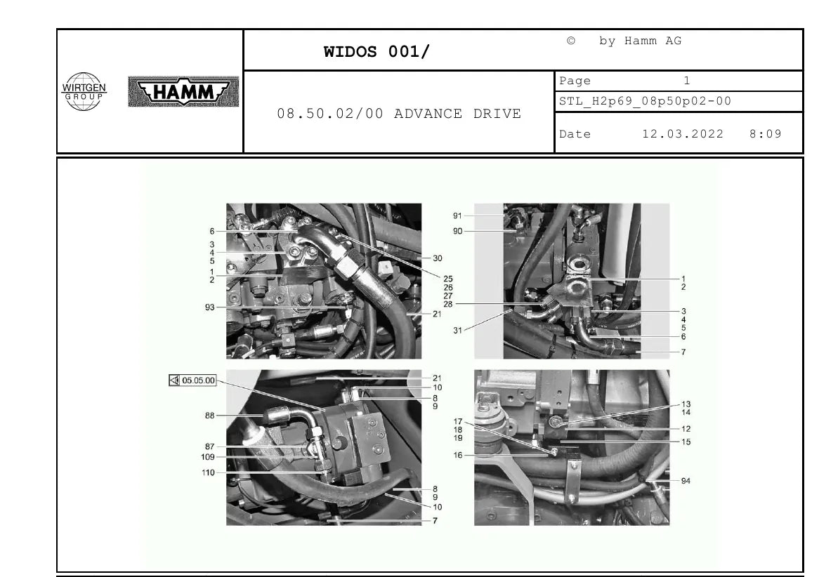 Catálogo de Peças HAMM 3410 / 3411 — vista interna 4
