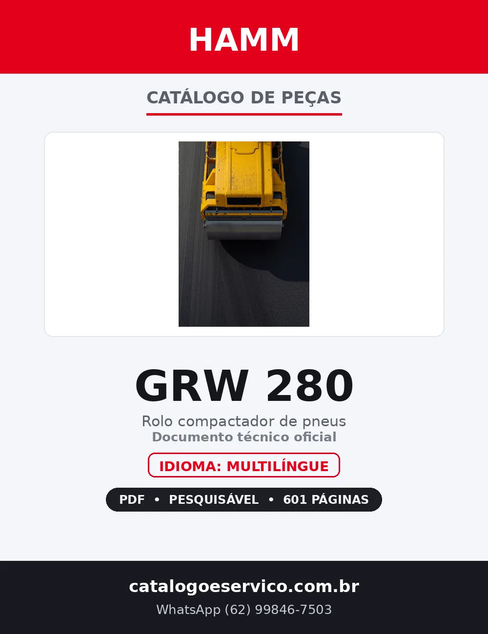 Capa — Catálogo de Peças Hamm GRW 280