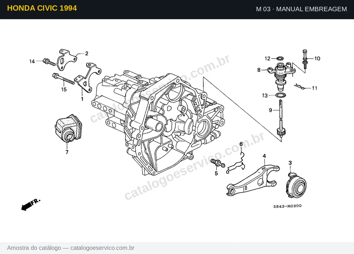 Vista explodida Manual Embreagem — Honda Civic 1994