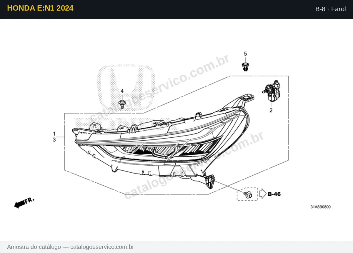 Vista explodida Farol — Honda e:N1 2024