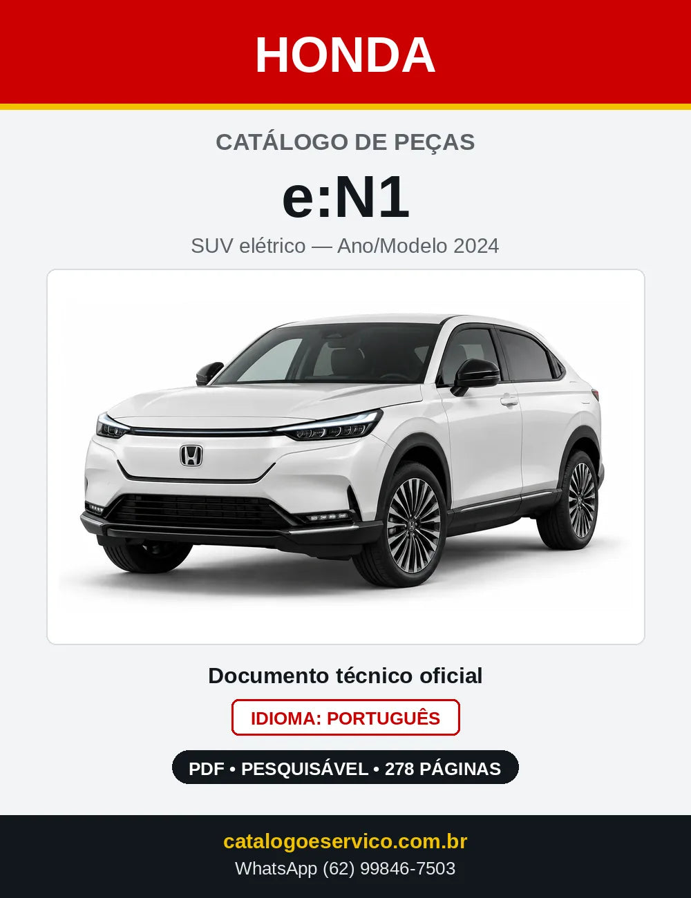 Capa do Catálogo de Peças Honda e:N1 2024 em PDF