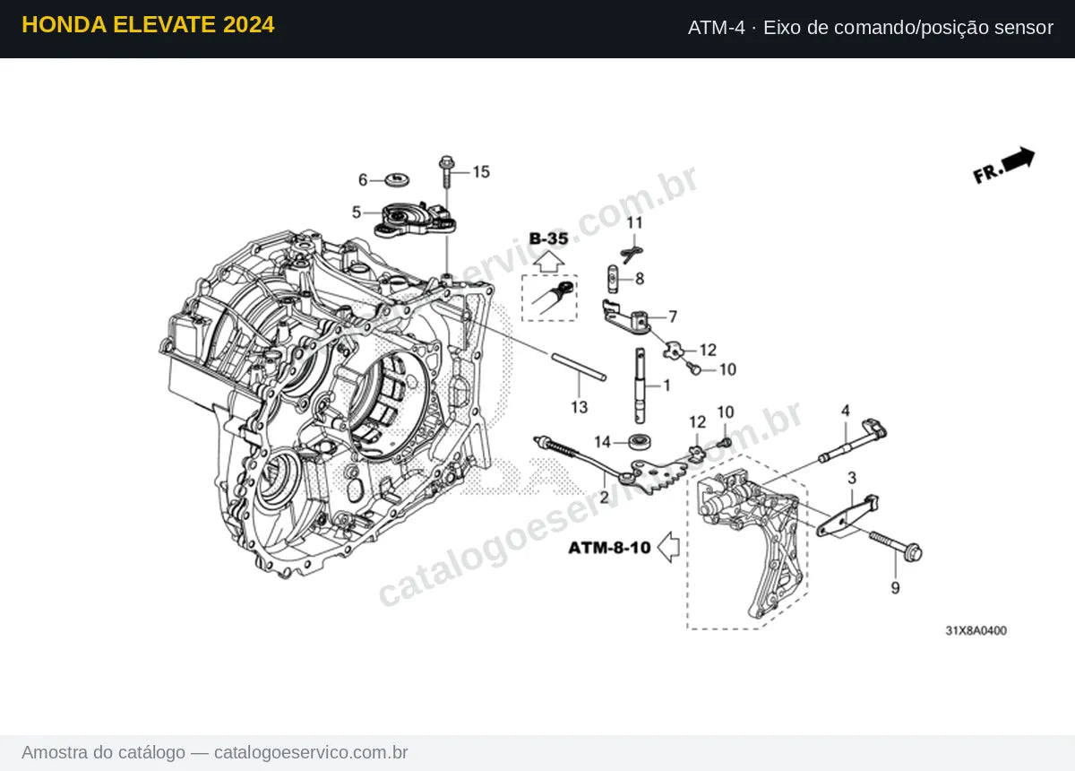 Vista explodida Eixo de comando/posição sensor — Honda Elevate 2024