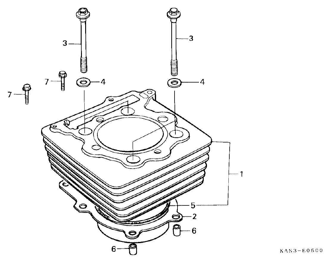 HONDA NX 350 Sahara — cilindro e juntas do motor — Catálogo de Peças