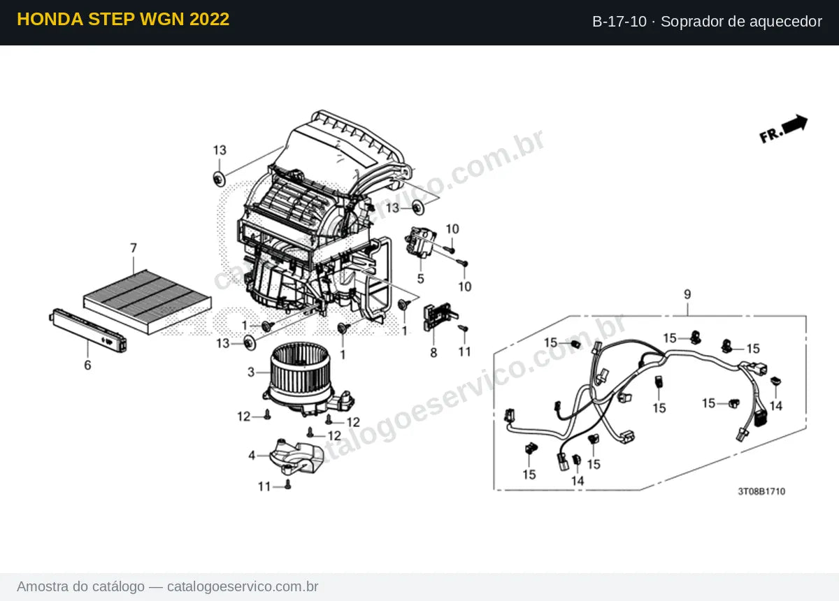 Vista explodida Soprador de aquecedor — Honda Step WGN 2022