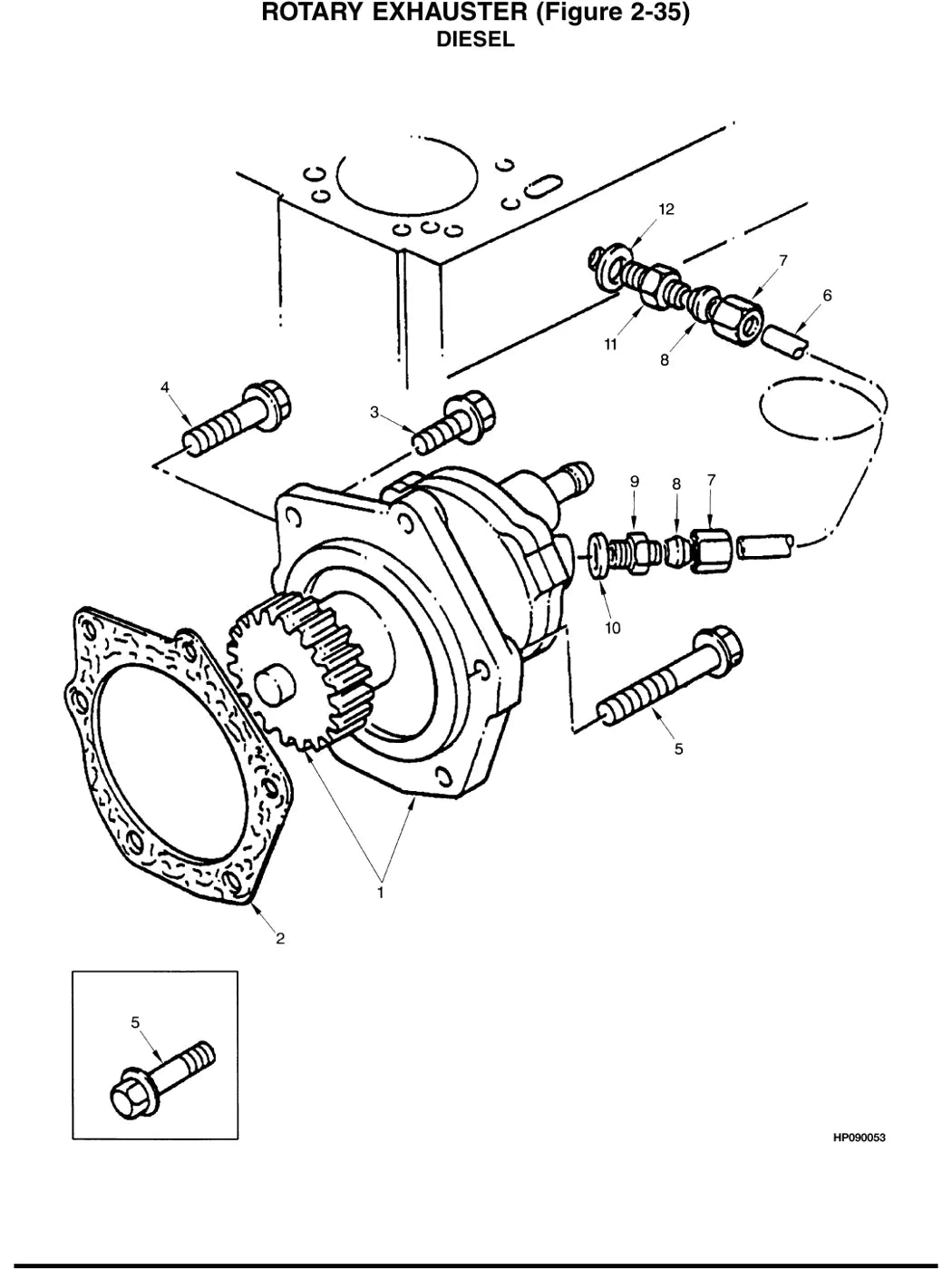 Detalhe de componentes ilustrados no Catálogo de Peças Hyster H70XM a H120XM (K005)